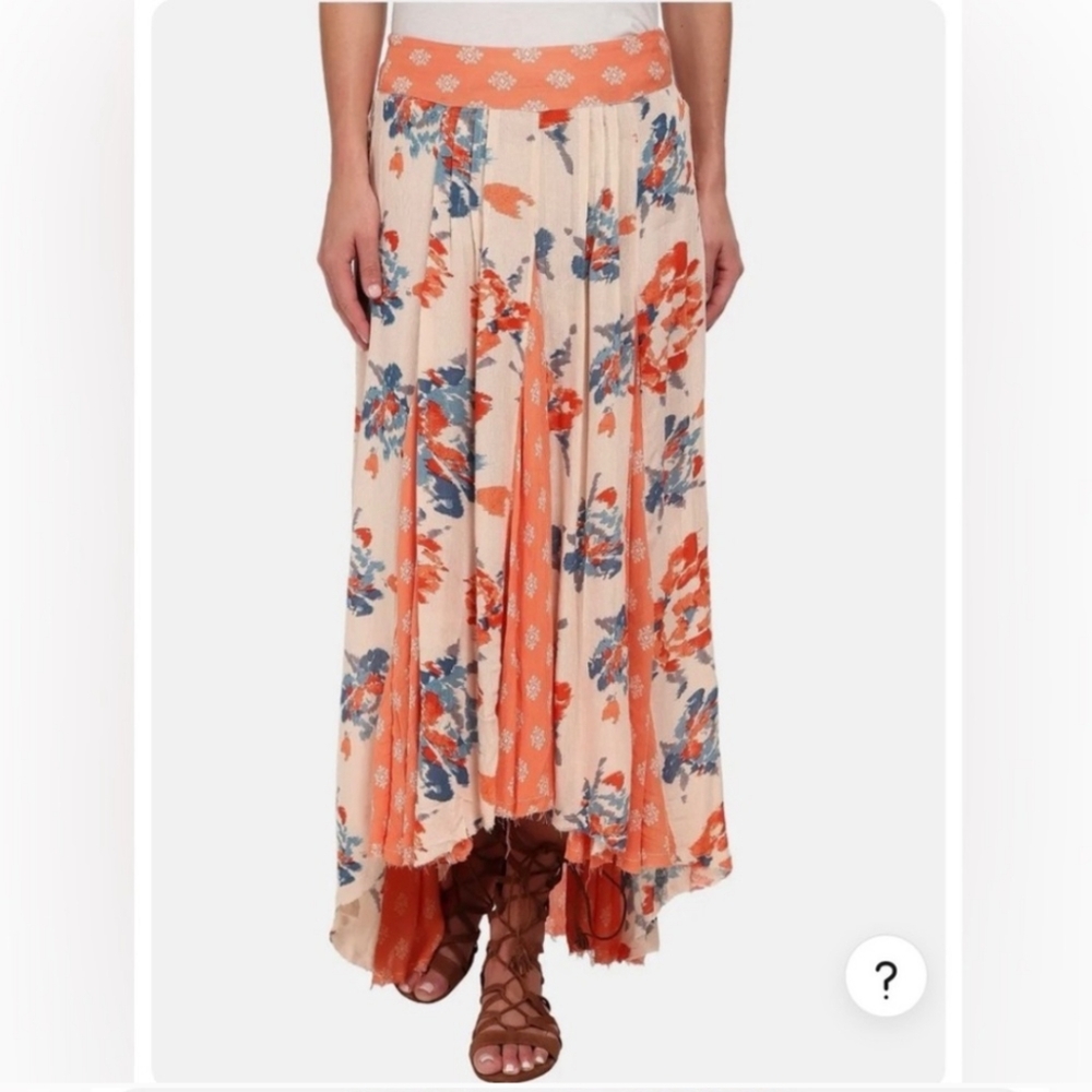 Free People Patchwork Panel Raw Hem Maxi Uneven H… - image 2